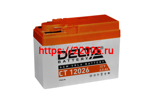 Аккумулятор 12В 2,5Ач DELTA CT12026 (YTR4A-BS) (кислотный, герметичный) (боков.полярн) (115*50*86мм) Аккумулятор 12В 2,5Ач DELTA CT12026 (YTR4A-BS) (кислотный, герметичный) (боков.полярн) (115*50*86мм)